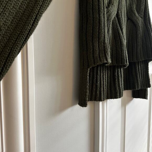 KF / KAUFMANFRANCO Olive Green Ribbed Cable Knit Wool Blend Sweater Med. - Picture 6 of 10